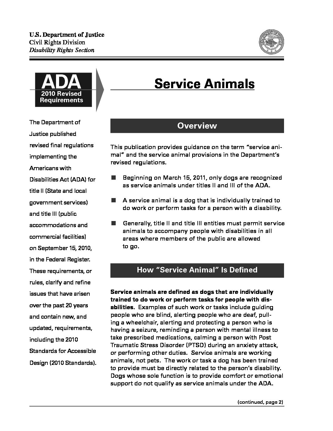 ADA Service Animal Law | Madison County, Iowa Chamber & Welcome Center